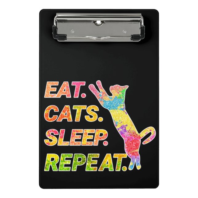Eat, Sleep, Cats, Repeat Mini Clipboard (Front)