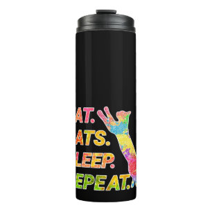 Eat, Sleep, Cats, Repeat Thermal Tumbler