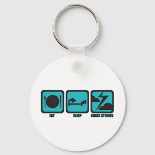 Eat Sleep Chase Storms Keychain