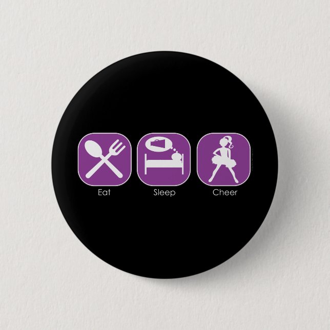 Eat Sleep Cheer 2 Inch Round Button (Front)