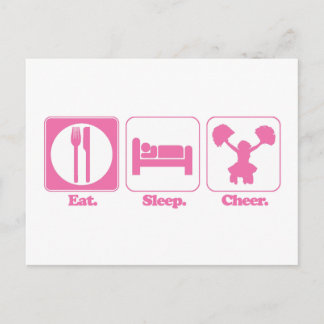 eat sleep cheer postcard