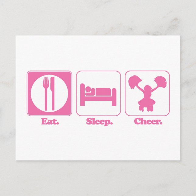 eat sleep cheer postcard (Front)