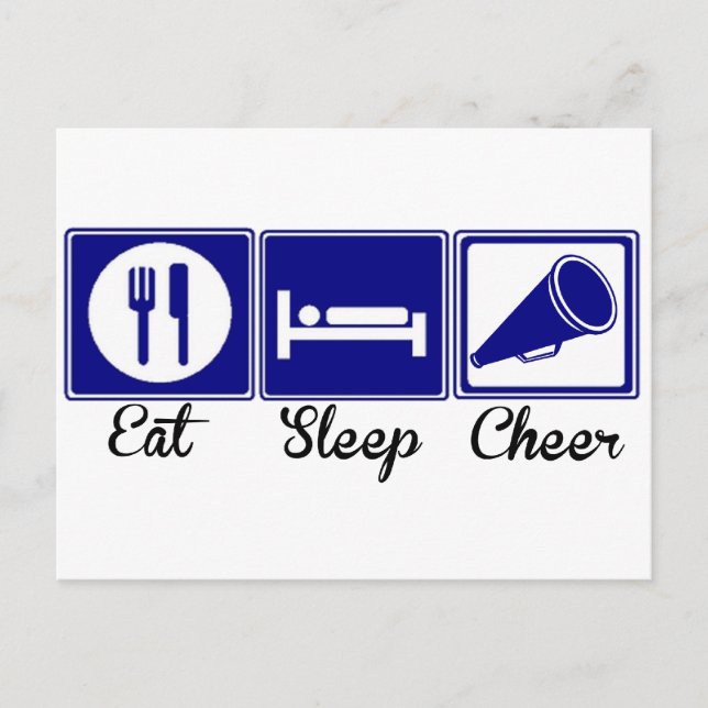 Eat, Sleep, Cheer Postcard (Front)