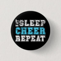 Eat Sleep Cheer Repeat Cheerleader Button