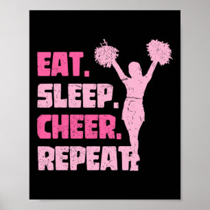 Eat Sleep Cheer Repeat Cheerleader Funny Cheerlead Poster