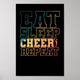 Eat Sleep Cheer Repeat Cheerleader Sport Poster