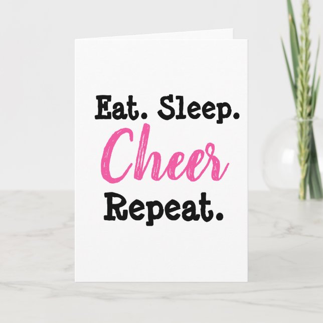 Eat Sleep Cheer Repeat | Cheerleading Card (Front)