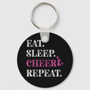 Eat Sleep Cheer Repeat Cheerleading Cheerleader Keychain