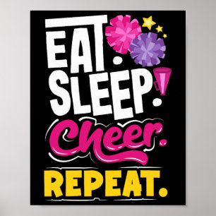Eat Sleep Cheer Repeat Cheerleading Cheerleader Poster