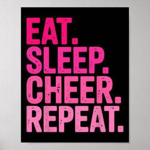 Eat Sleep Cheer Repeat Cheerleading For Girls Coac Poster