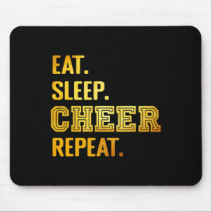 Eat Sleep Cheer Repeat Funny Cheerleader Cheerlead Mouse Pad