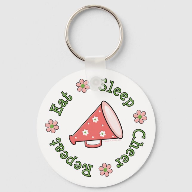 Eat Sleep Cheer Repeat Key Chain (Front)