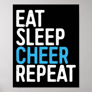 Eat Sleep Cheer Repeat Shirt Cheerleader Cheerlead Poster