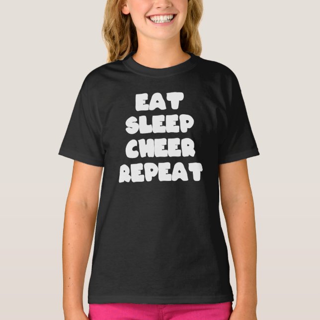 Eat Sleep Cheer Repeat T-Shirt (Front)