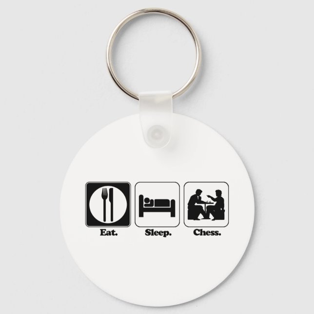 eat sleep chess keychain (Front)