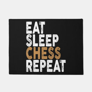 eat sleep chess repeat chess doormat