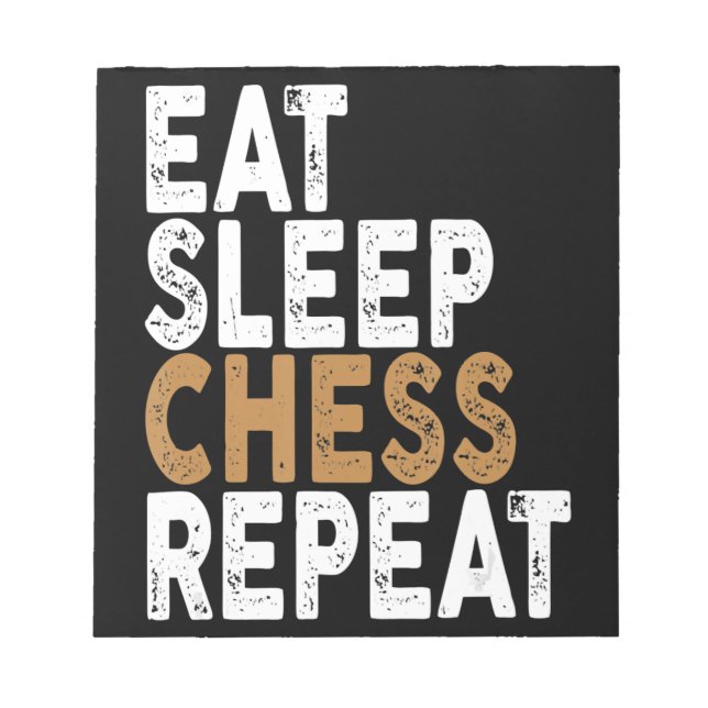 eat sleep chess repeat   chess notepad (Front)