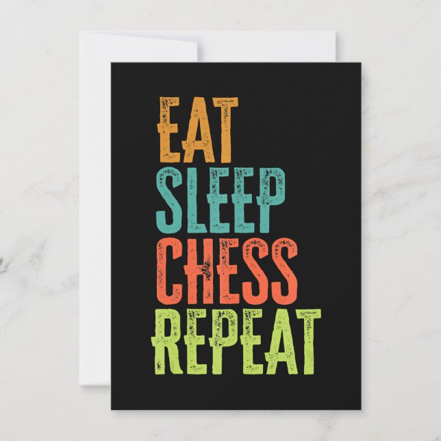 eat sleep chess repeat grand master coach legend invitation (Front)