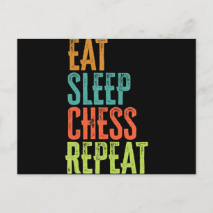 eat sleep chess repeat grand master coach legend postcard
