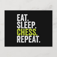 Eat Sleep Chess Repeat Player Board Kids Boy Game