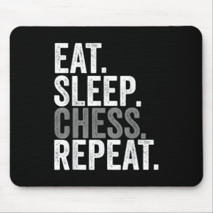 Eat Sleep Chess Repeat Player Board Kids Boy Game Mouse Pad
