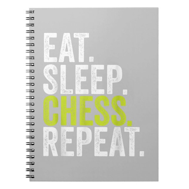Eat Sleep Chess Repeat Player Board Kids Boy Game Notebook (Front)
