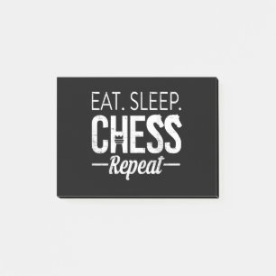 Eat Sleep Chess Repeat Player Board Kids Boy Game Post-it Notes