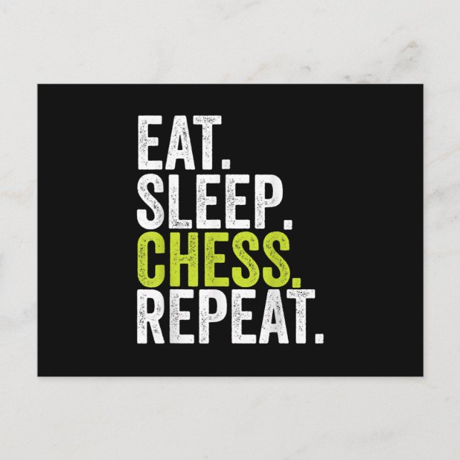 Eat Sleep Chess Repeat Player Board Kids Boy Game Postcard (Front)