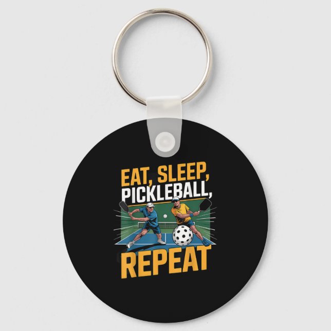 Eat Sleep Ckleball Repeat Funny Ckleball Player  Keychain (Front)