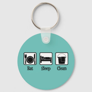 Eat Sleep Clean Keychain