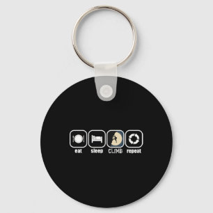 Eat, Sleep, Climb, Repeat - Funny Climbing, Boulde Keychain