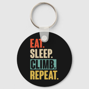 Eat Sleep Climb Repeat - Funny Retro Vintage Climb Keychain