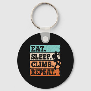Eat Sleep Climb Repeat Rock Climbing Bouldering Me Keychain