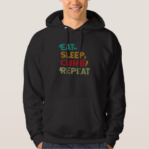 Eat Sleep Climb Repeat Rock Climbing Bouldering Mo Hoodie