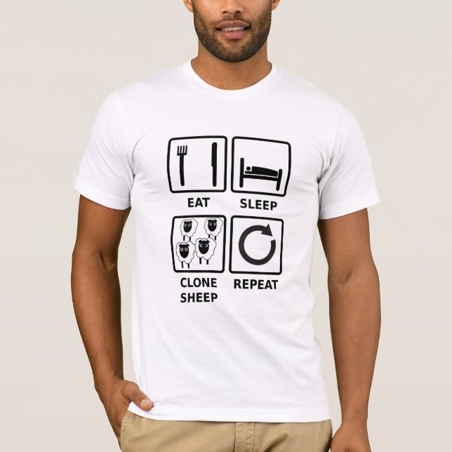 eat sleep clone sheep repeat shirt (Front)