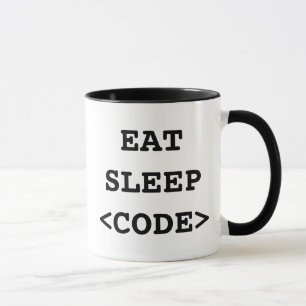 Eat sleep code coffee mug for programmers