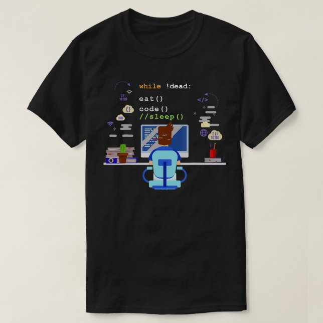 Eat Sleep Code Computer Science Programming  T-Shirt (Design Front)