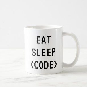 EAT SLEEP CODE Funny quote mug for programmer