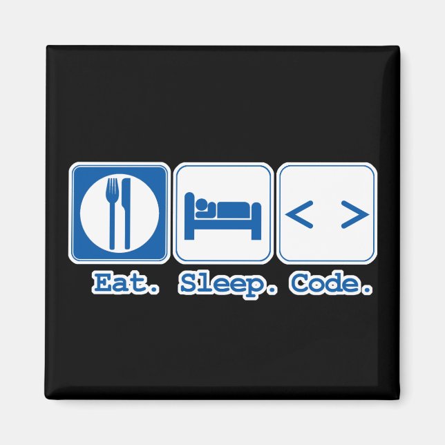 eat sleep code (html) magnet (Front)