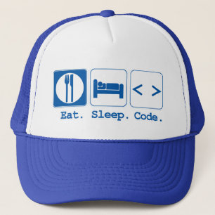 eat sleep code (html) trucker hat