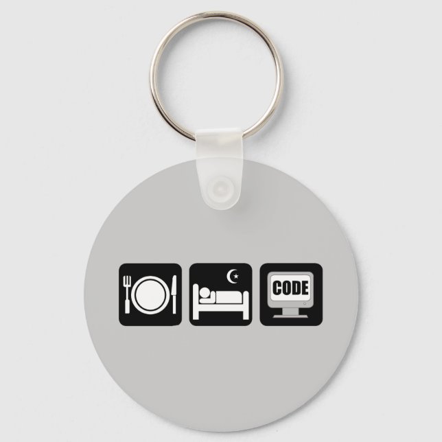 eat sleep code keychain (Front)