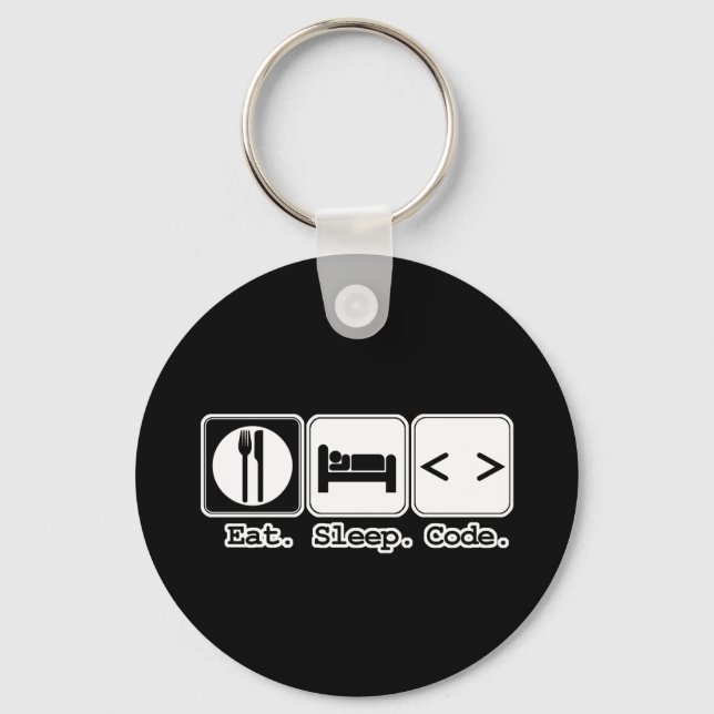 eat sleep code keychain (Front)