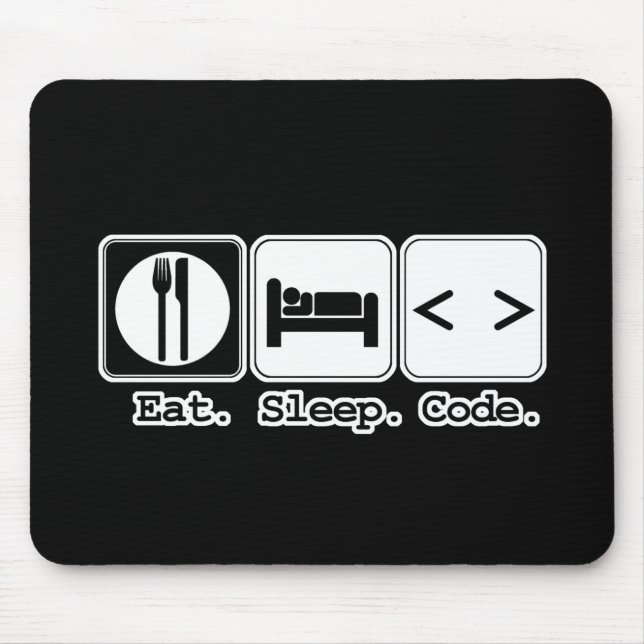 eat sleep code mouse pad (Front)