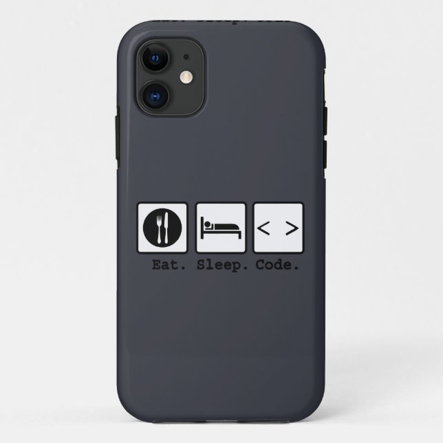 eat sleep code Nerd Wear Case-Mate iPhone Case (Back)