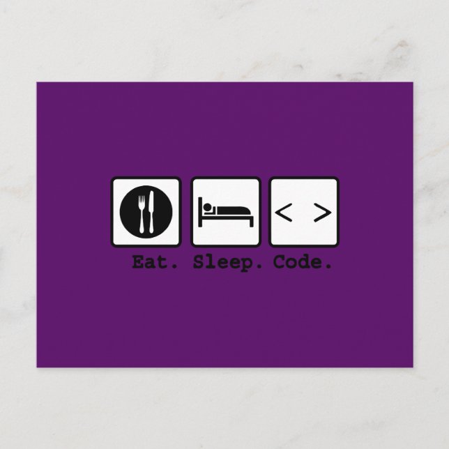 eat sleep code Nerd Wear Postcard (Front)