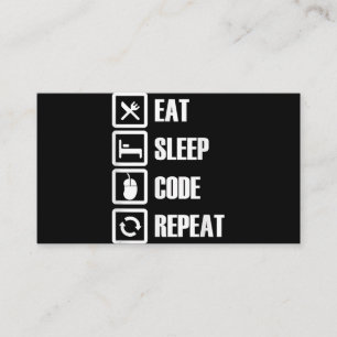 Eat Sleep Code Repeat Coding Programming Engineer Business Card