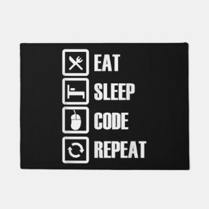 Eat Sleep Code Repeat Coding Programming Engineer Doormat