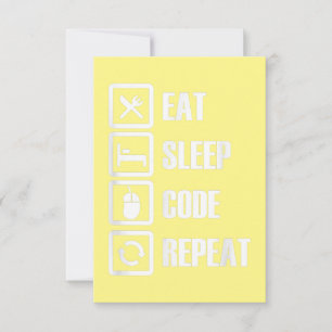 Eat Sleep Code Repeat Coding Programming Engineer Thank You Card