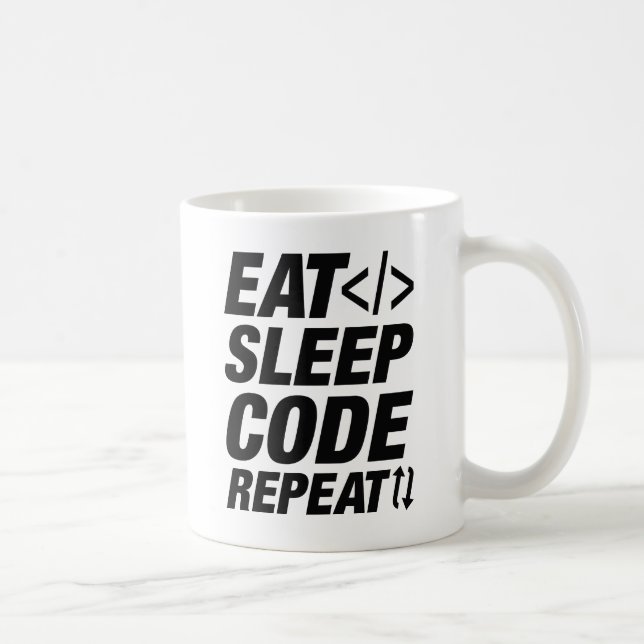 Eat Sleep Code Repeat Coffee Mug (Right)