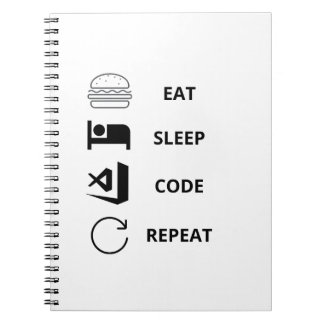 Eat Sleep Code Repeat Funy Programmers  Notebook